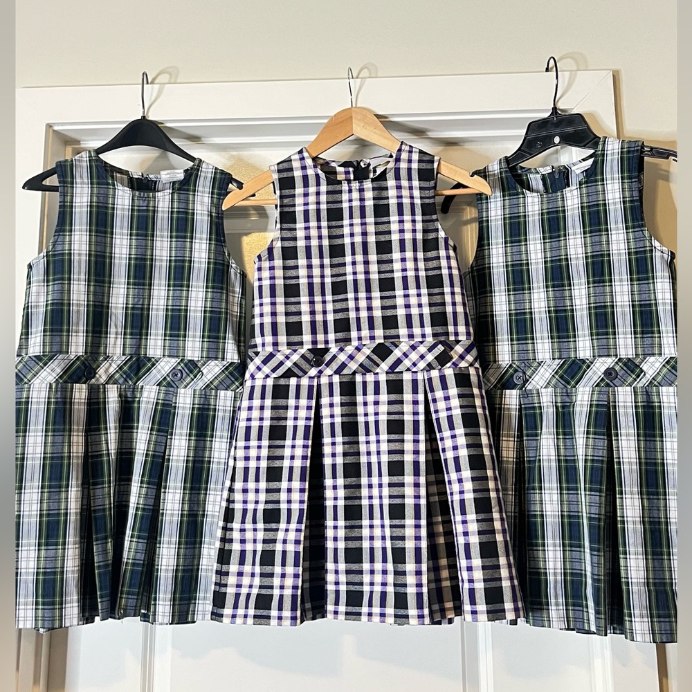 FlynnO'Hara Uniforms Drop Waist Jumper’s Girls Size 7 Set of Three